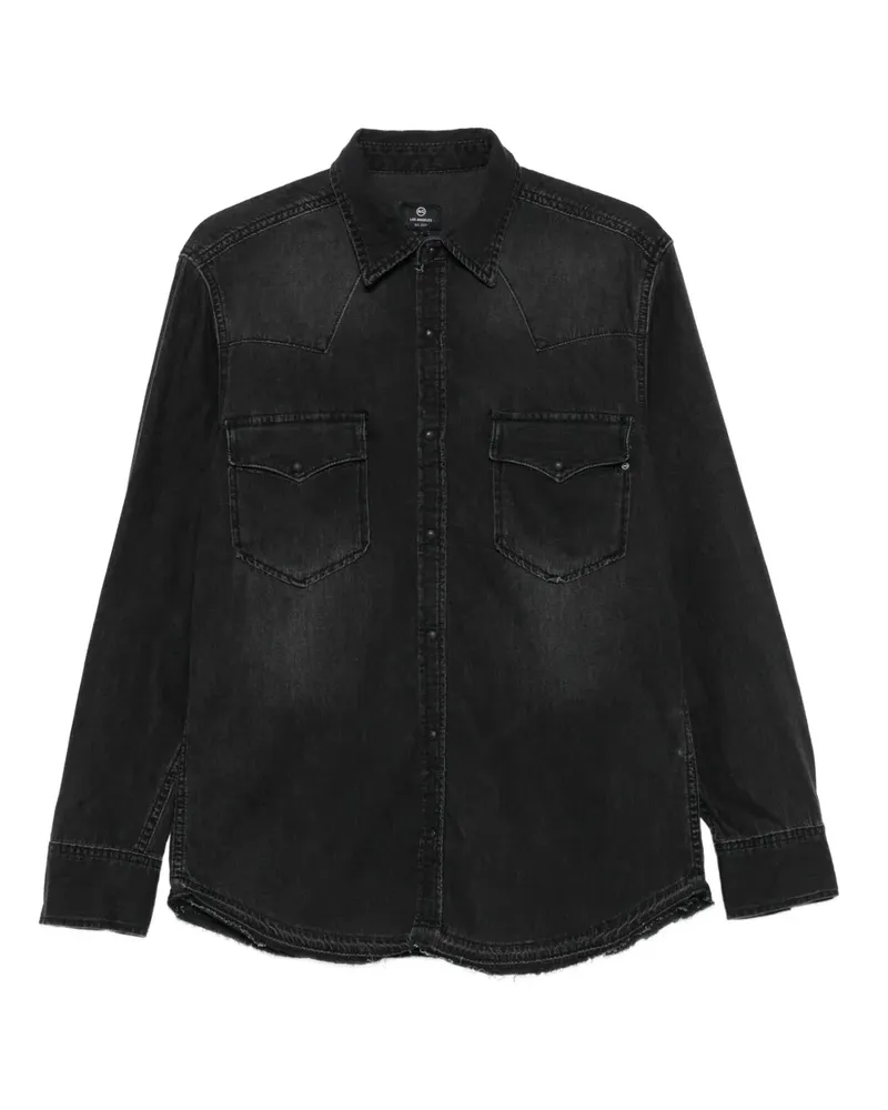 Adriano Goldschmied Ausgefranstes Jeanshemd - Schwarz Schwarz