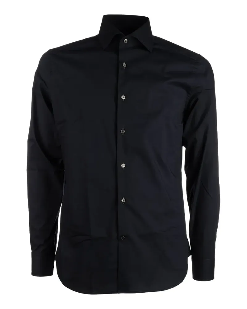 Corneliani button-fastening long-sleeved shirt - Schwarz Schwarz