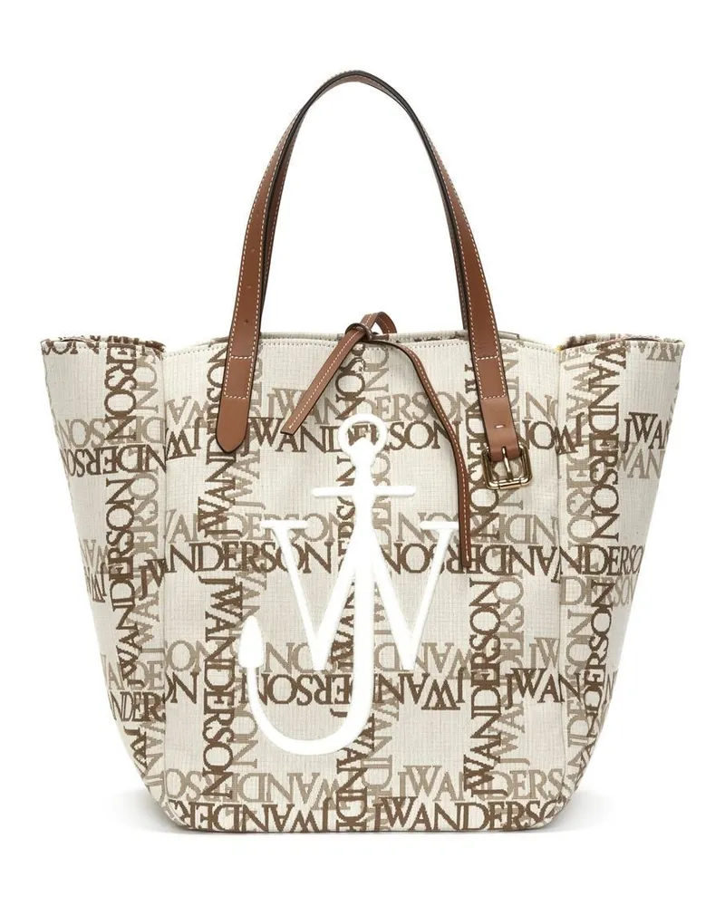 J.W.Anderson Cabas Shopper mit Logo-Print Nude