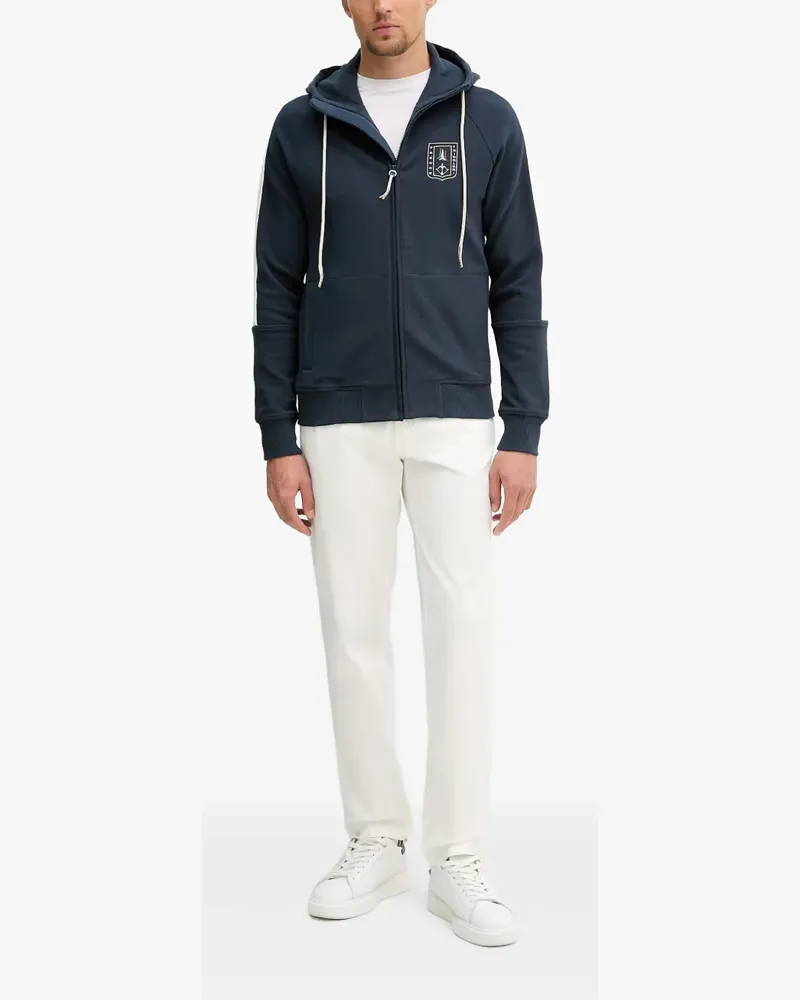 Aeronautica Militare logo-printed zip-up hoodie - Blau Blau