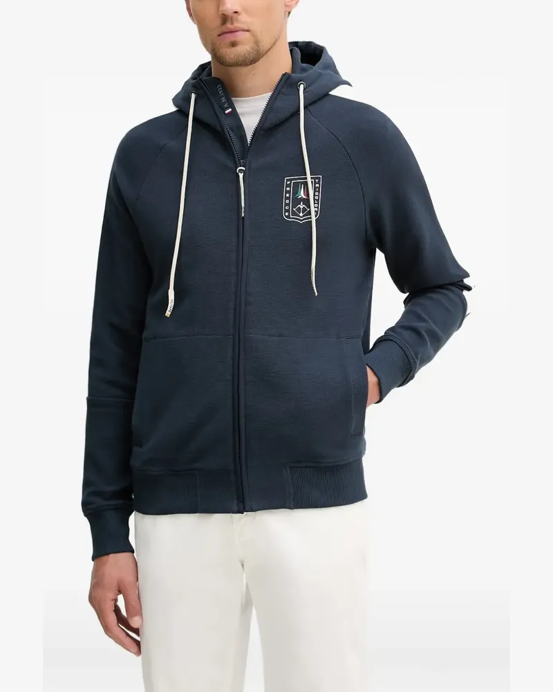 Aeronautica Militare logo-printed zip-up hoodie - Blau Blau