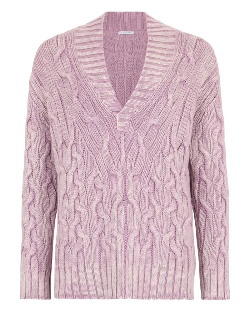 Malo cable-knit V-neck sweater - Violett Violett