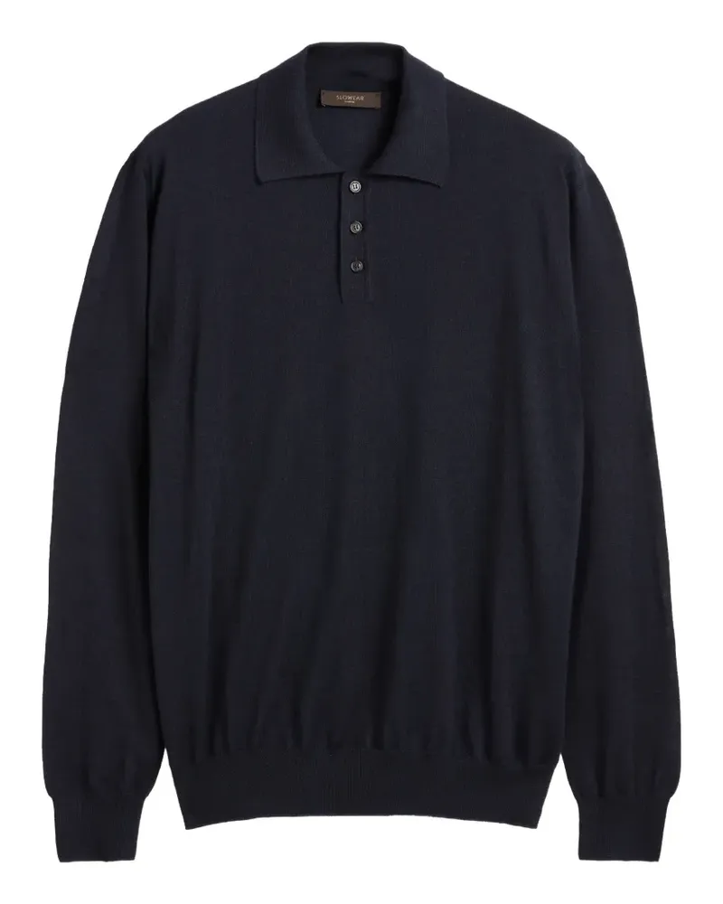Slowear Langärmeliges Poloshirt - Blau Blau