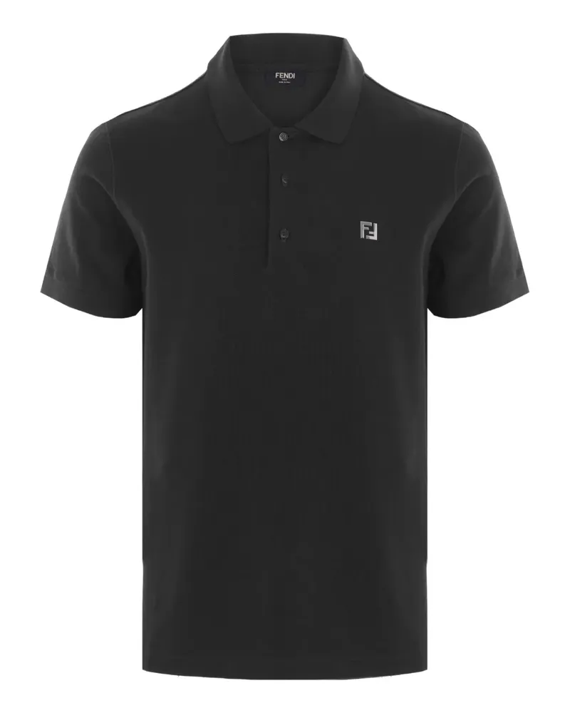 Fendi Poloshirt mit Logo-Stickerei - Schwarz Schwarz