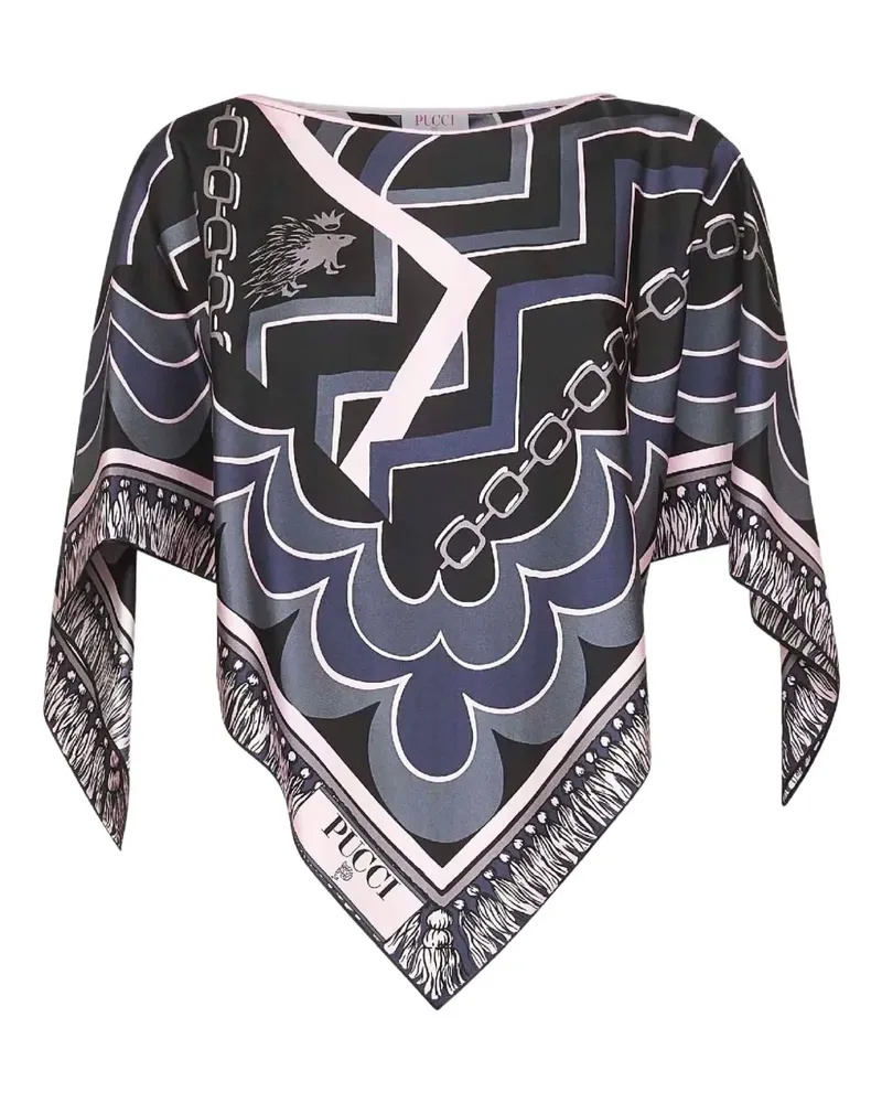 Emilio Pucci Oberteil mit Quasten-Print - Schwarz Schwarz