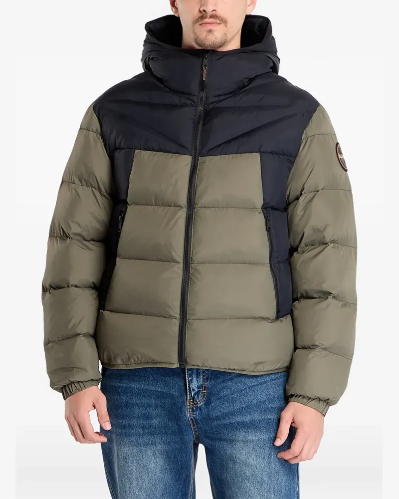 Napapijri padded colour-block jacket - Grün Grün