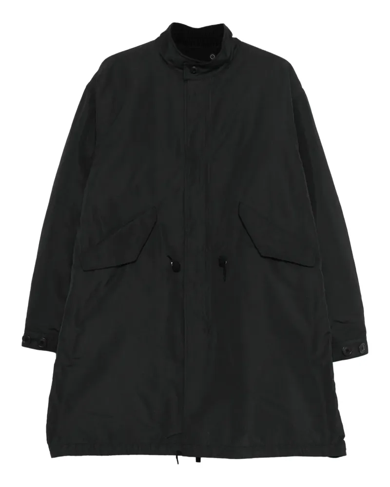 Snow Peak Geknöpfter Mantel mit Tasche - Schwarz Schwarz