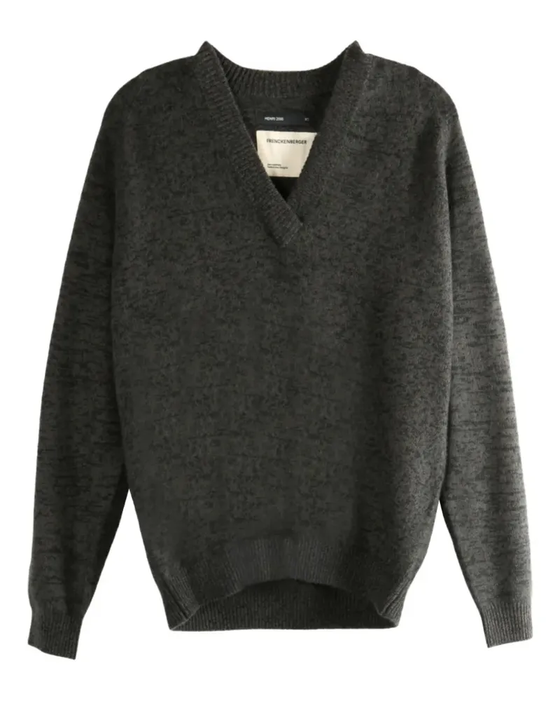 Frenckenberger V-neck mélange sweater - Grau Grau