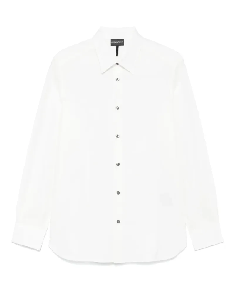 Emporio Armani Hemd mit Jacquard-Logo - Weiß Weiß