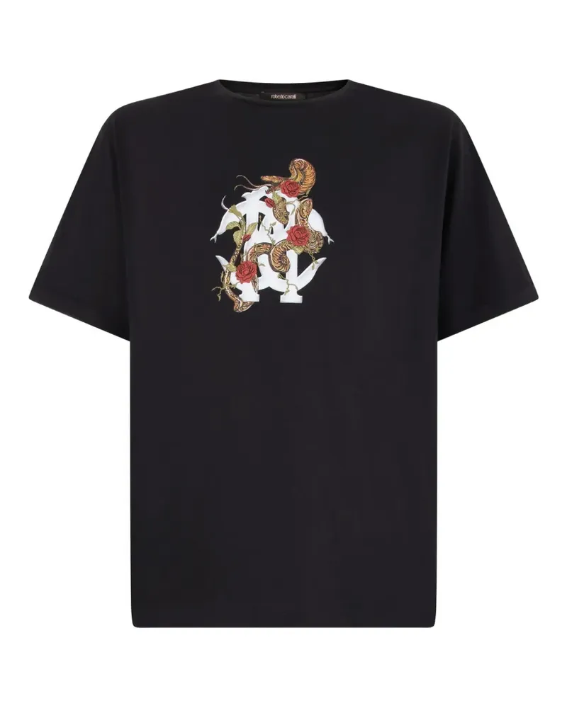 Roberto Cavalli T-Shirt mit Logo-Print - Schwarz Schwarz