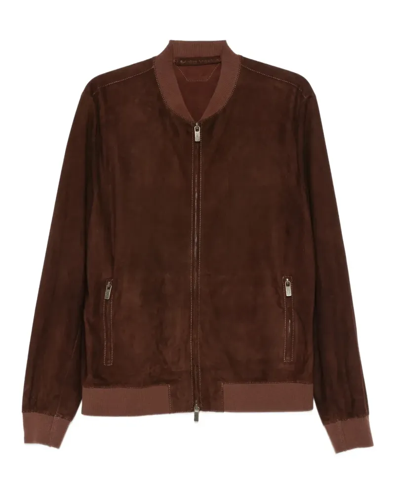 Salvatore Santoro suede bomber jacket - Braun Braun