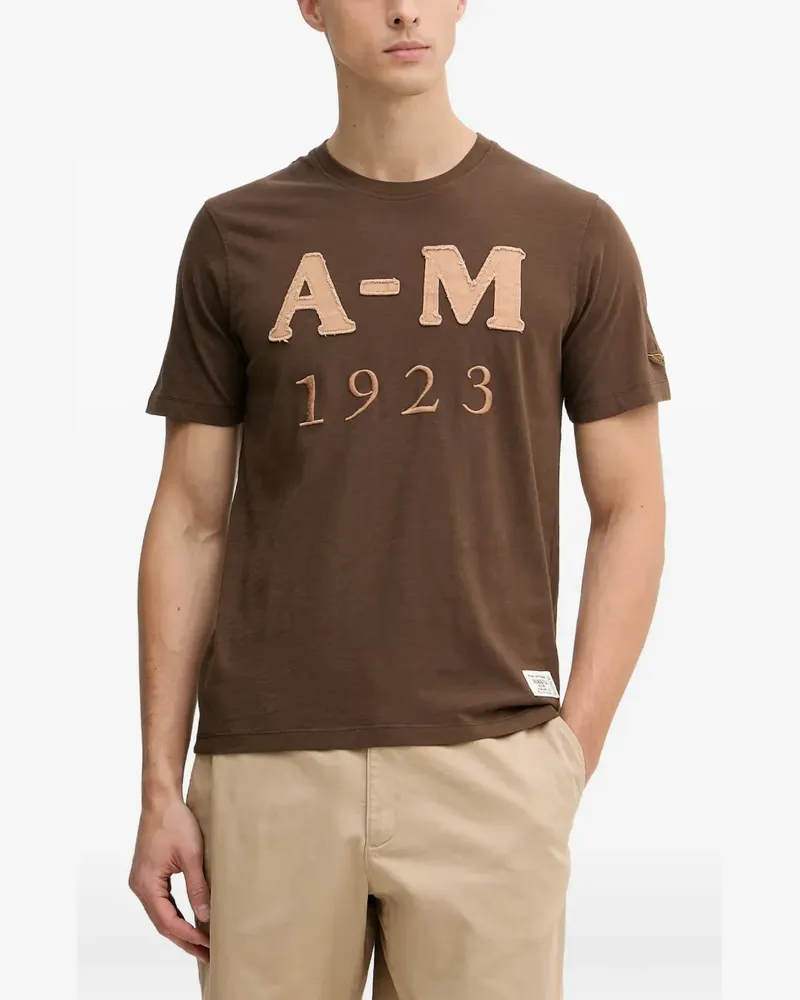 Aeronautica Militare logo-patch embroidered T-shirt - Braun Braun