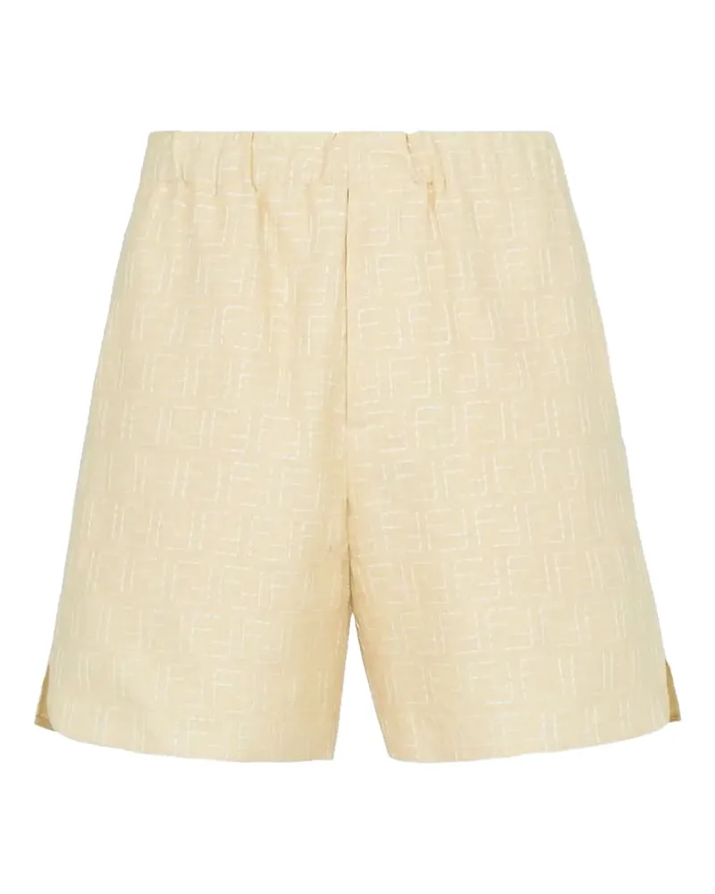 Fendi Shorts mit FF-Muster - Gelb Gelb