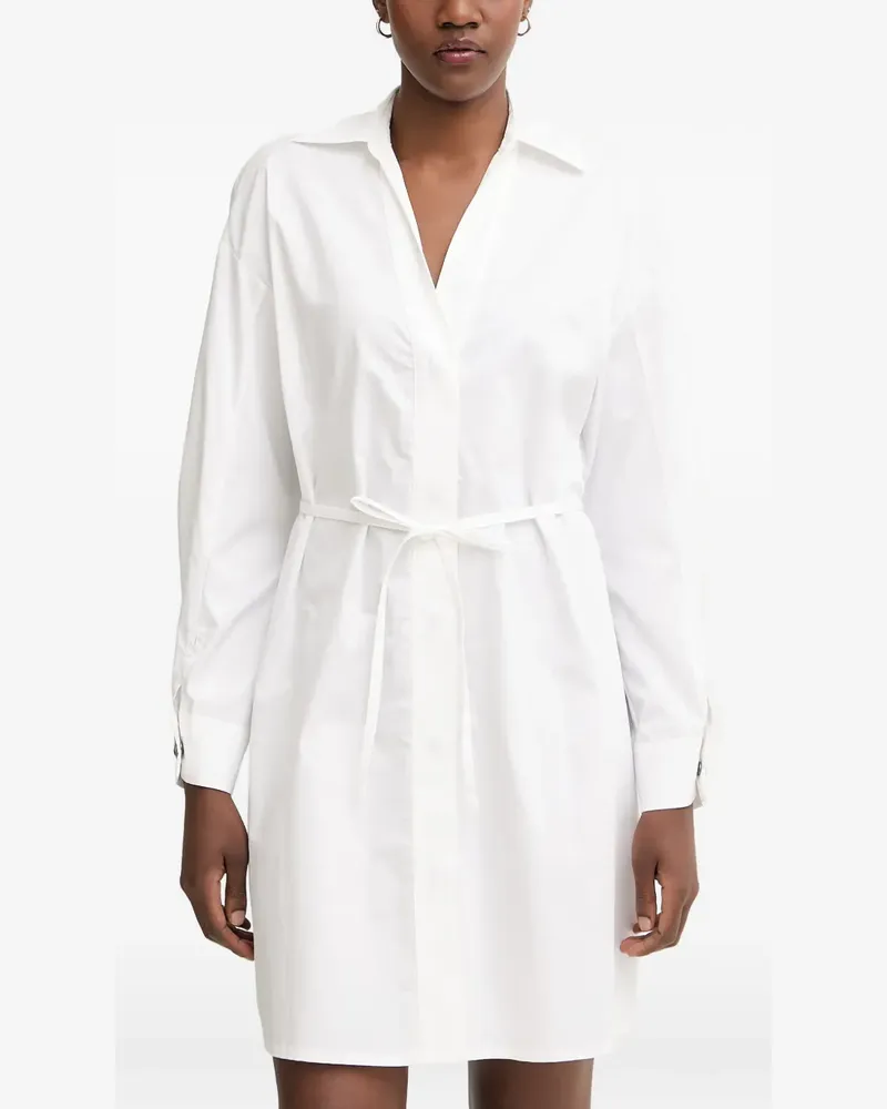Armani Exchange belted shirt mini dress - Weiß Weiß