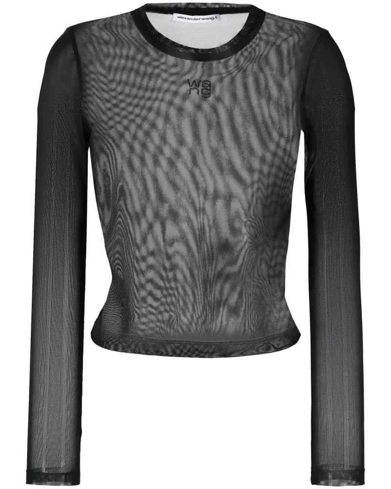 Alexander Wang Semi-transparentes Oberteil - Schwarz Schwarz