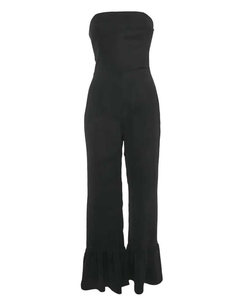 Amanda Uprichard strapless flounced jumpsuit - Schwarz Schwarz