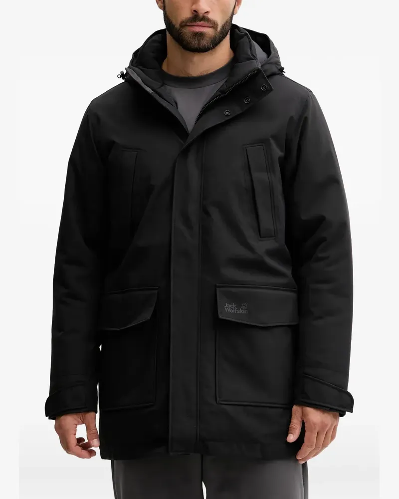 Jack Wolfskin Canyon Kapuzenjacke mit Taschen - Schwarz Schwarz