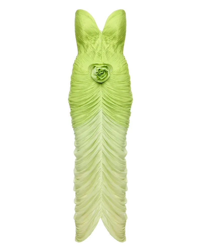 Ana Radu Maxikleid mit Rosenverzierung - Grün Grün