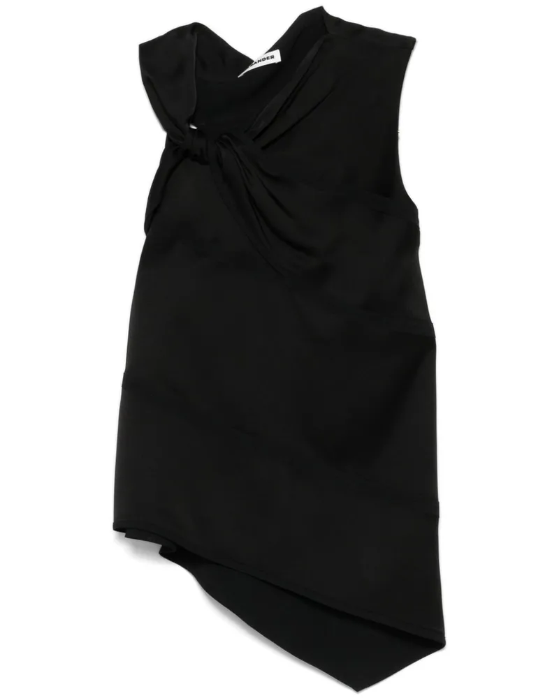 Jil Sander Klassische Satinbluse - Schwarz Schwarz