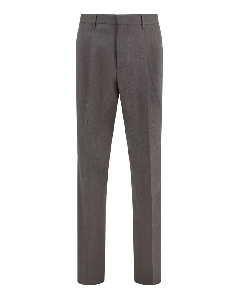 LARDINI Straight-Leg-Hose mit Hahnentrittmuster - Grau Grau