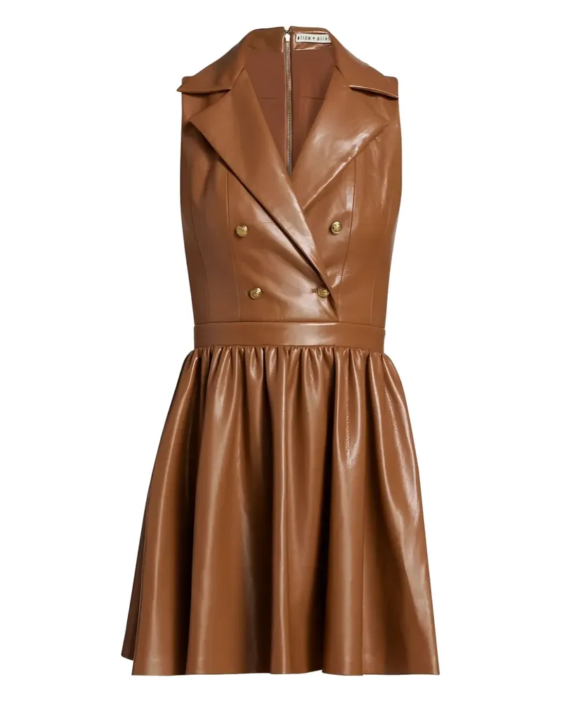 Alice + Olivia Doppelreihiges Emmy Minikleid - Braun Braun