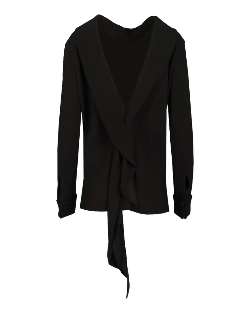 The Row Evo shawl-collar draped blouse - Schwarz Schwarz