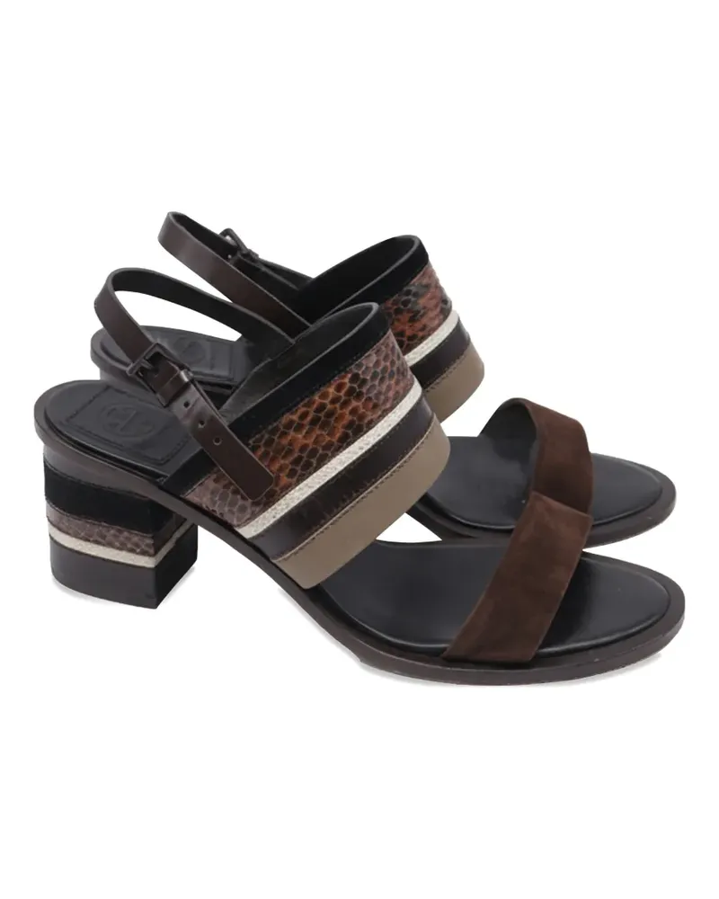 Tory Burch Edina suede-panel leather sandals - Braun Braun