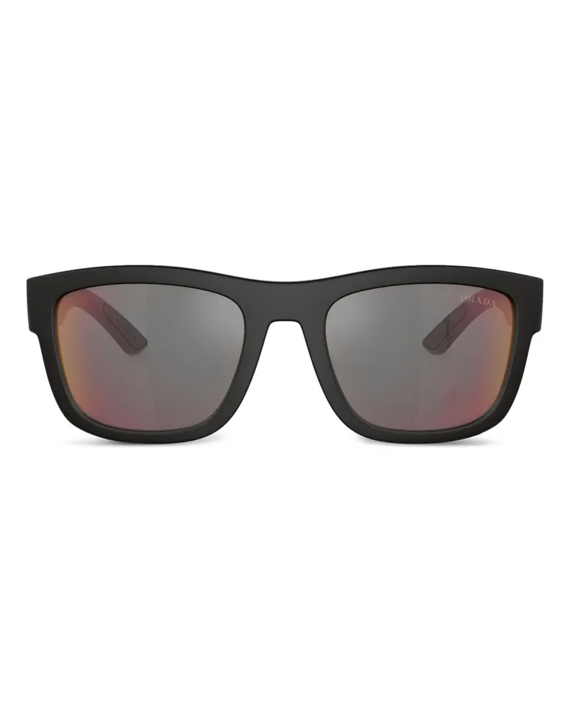 Prada Sonnenbrille mit eckigem Gestell - Schwarz Schwarz
