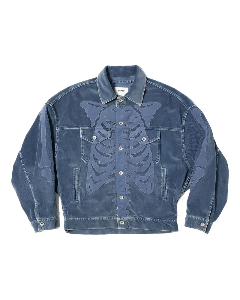 Doublet skeleton-appliqué corduroy jacket - Blau Blau