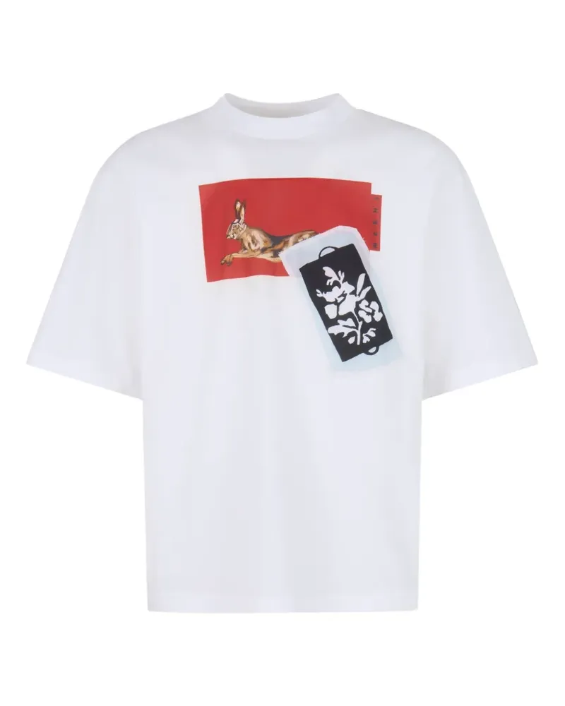 Marni T-Shirt mit grafischem Print - Weiß Weiß