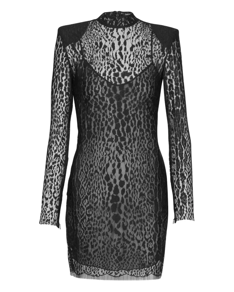 Balmain Enges Kleid mit Leoparden-Print - Schwarz Schwarz