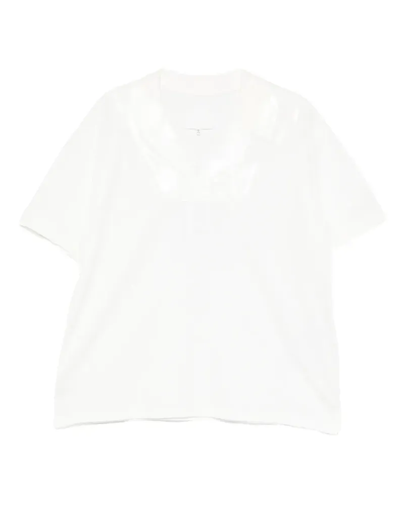 Maison Margiela T-Shirt mit V-Ausschnitt - Weiß Weiß