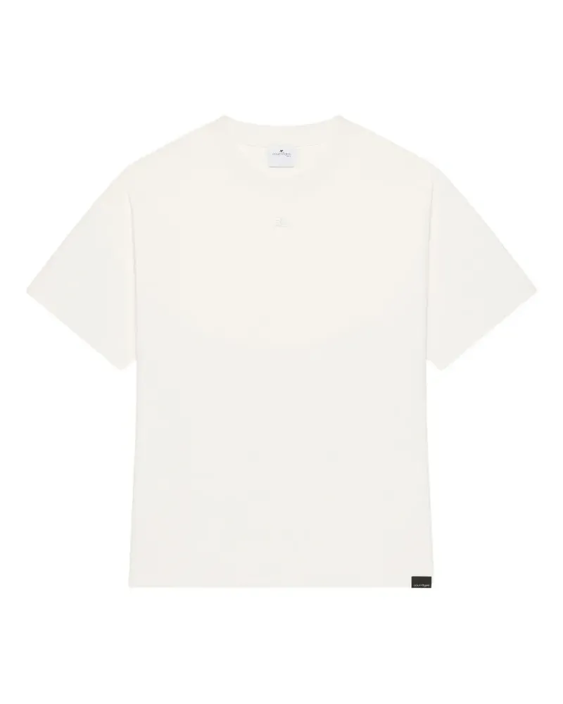 Courrèges T-Shirt mit rundem Ausschnitt - Weiß Weiß