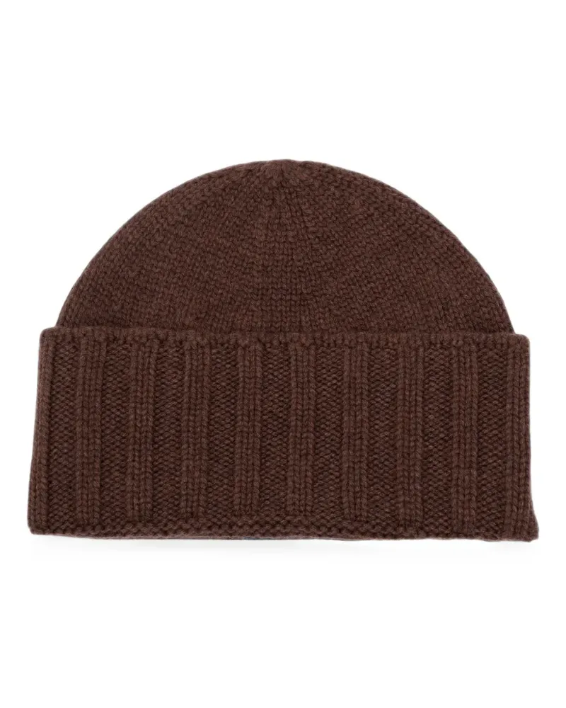 Drumohr  Gerippte Beanie aus Kaschmir - Braun Braun