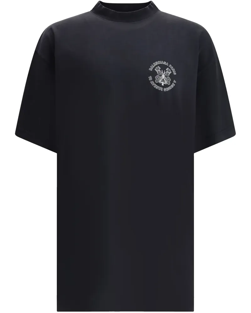 Balenciaga T-Shirt mit Logo-Print - Schwarz Schwarz