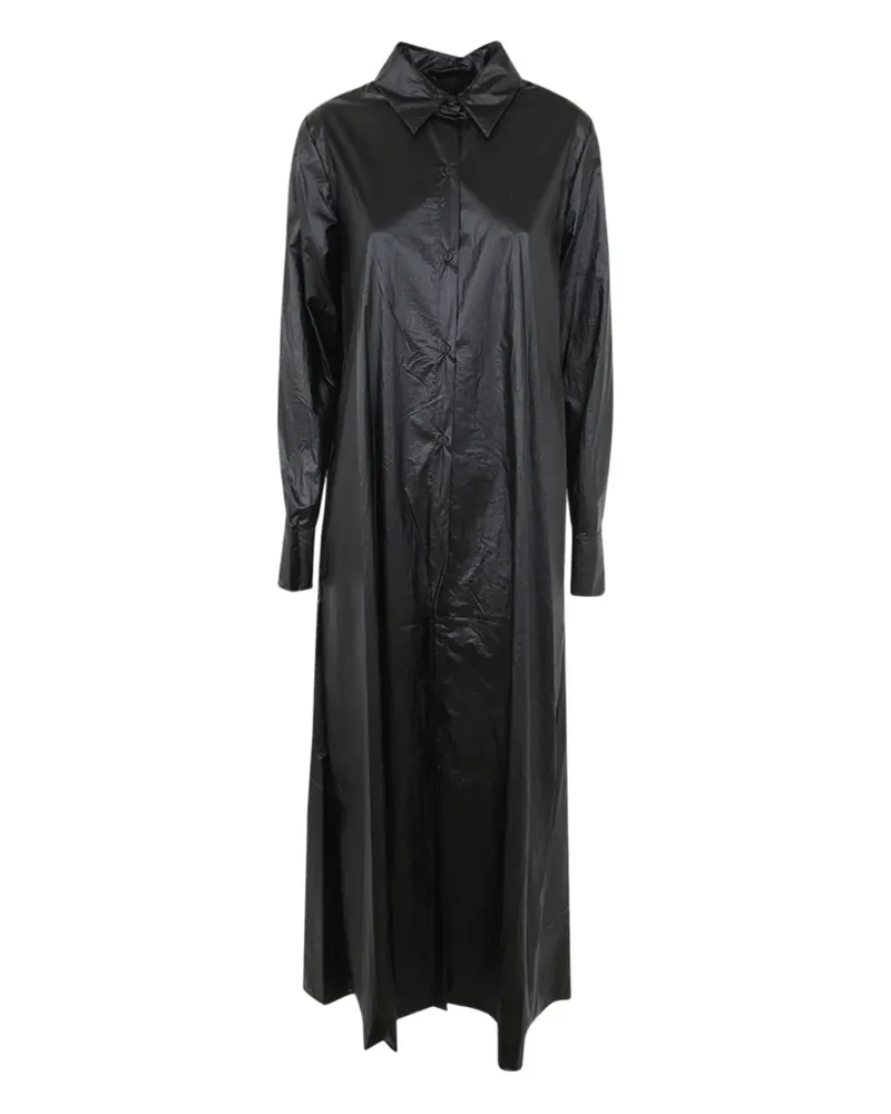 Maria Calderara Hemdkleid mit Knöpfen - Schwarz Schwarz