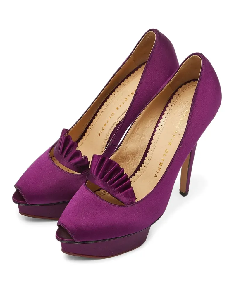 Charlotte Olympia Paloma ruffled platform pumps - Violett Violett