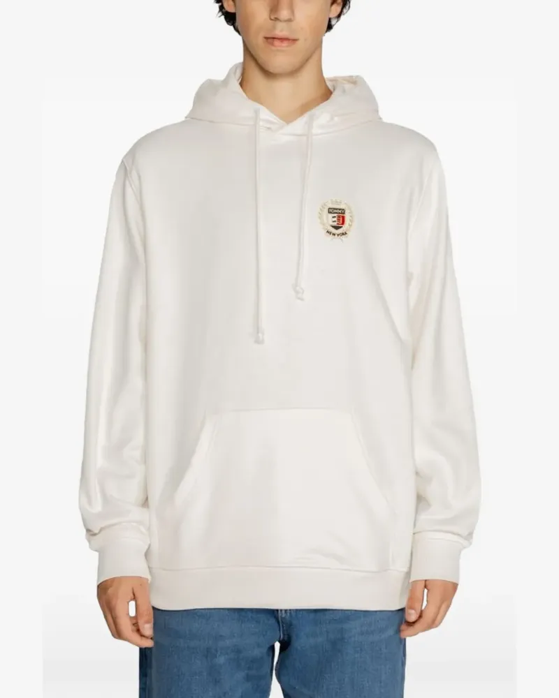 Tommy Hilfiger embroidered-crest hoodie - Weiß Weiß