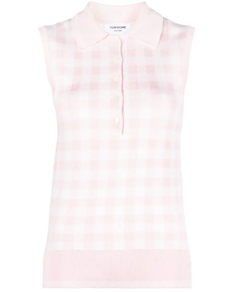 Thom Browne Strickweste mit Vichy-Muster Rosa