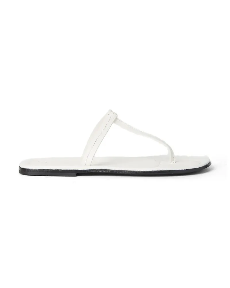 Totême T-strap squared-toe flat sandals - Weiß Weiß