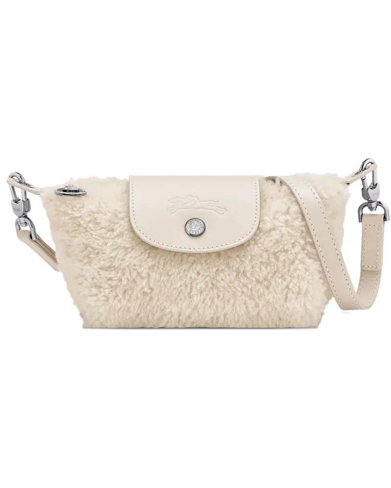 Longchamp Le Pliage Xtra XS Mini-Tasche aus Shearling - Nude Nude