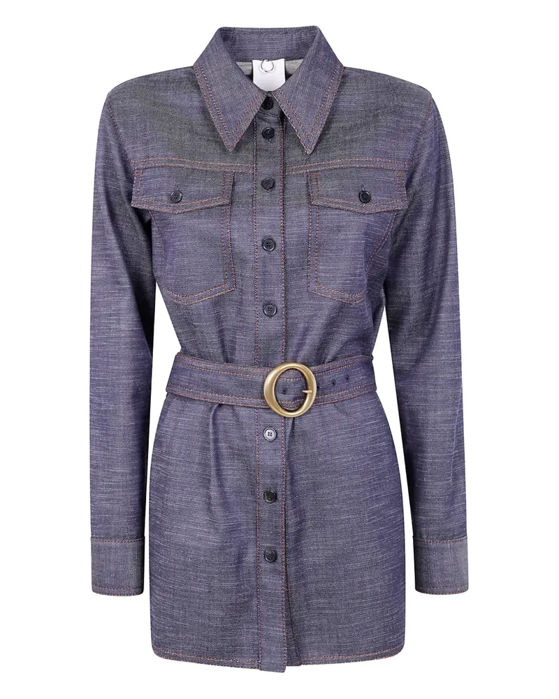 Mantù belted denim shirt - Blau Blau