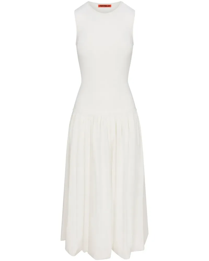 Simon Miller Yanez Midikleid aus Popeline - Weiß Weiß