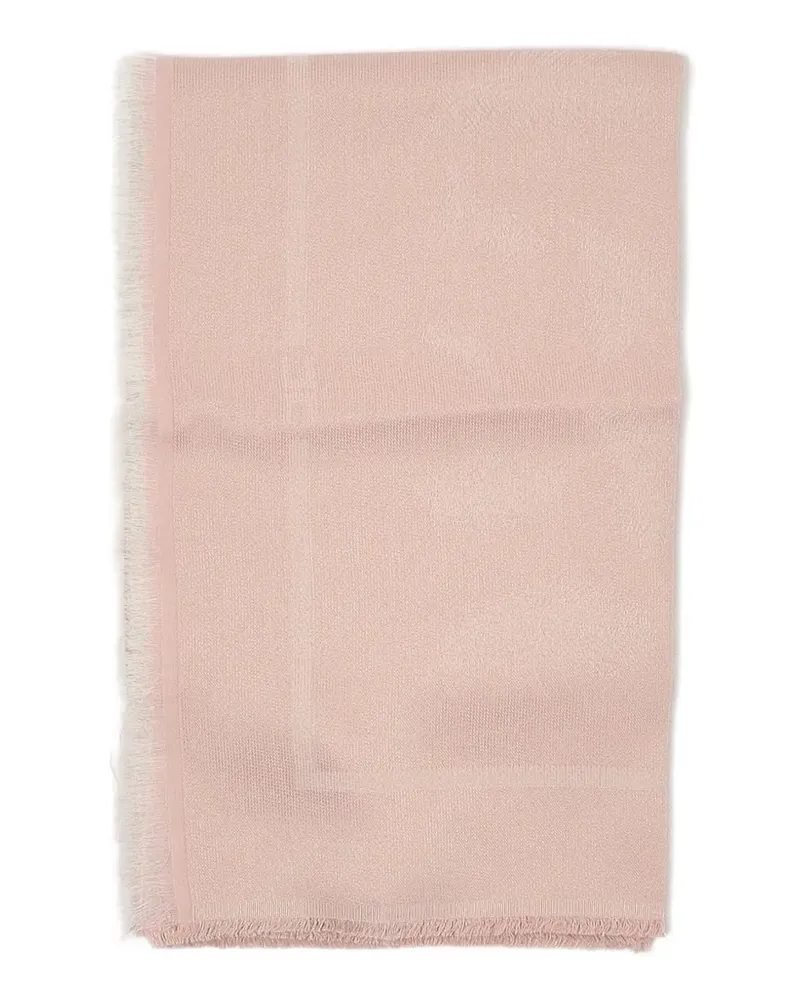 Elisabetta Franchi feather-themed lurex foulard scarf - Rosa Rosa