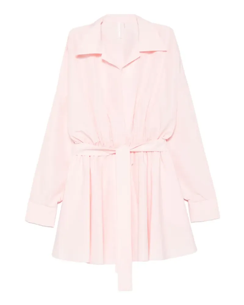 Norma Kamali belted flared mini dress - Rosa Rosa