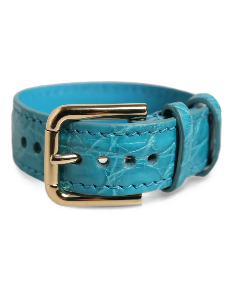 Dolce & Gabbana croc-effect buckle bracelet - Blau Blau