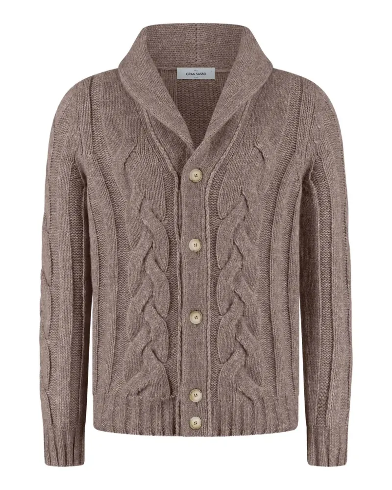 Gran Sasso Cardigan mit Zopfmuster - Braun Braun
