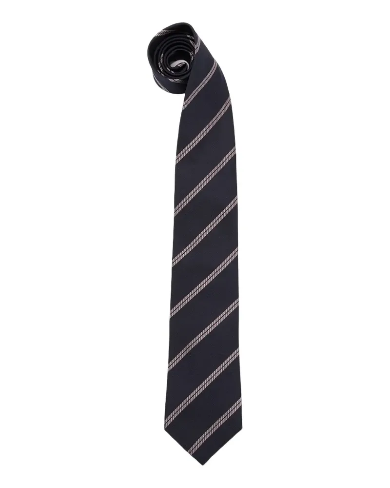 Brunello Cucinelli Seidenkrawatte mit diagonalen Streifen - Blau Blau