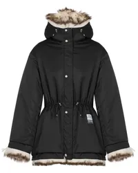 Moschino Kapuzenjacke mit Shearling-Besatz Nude