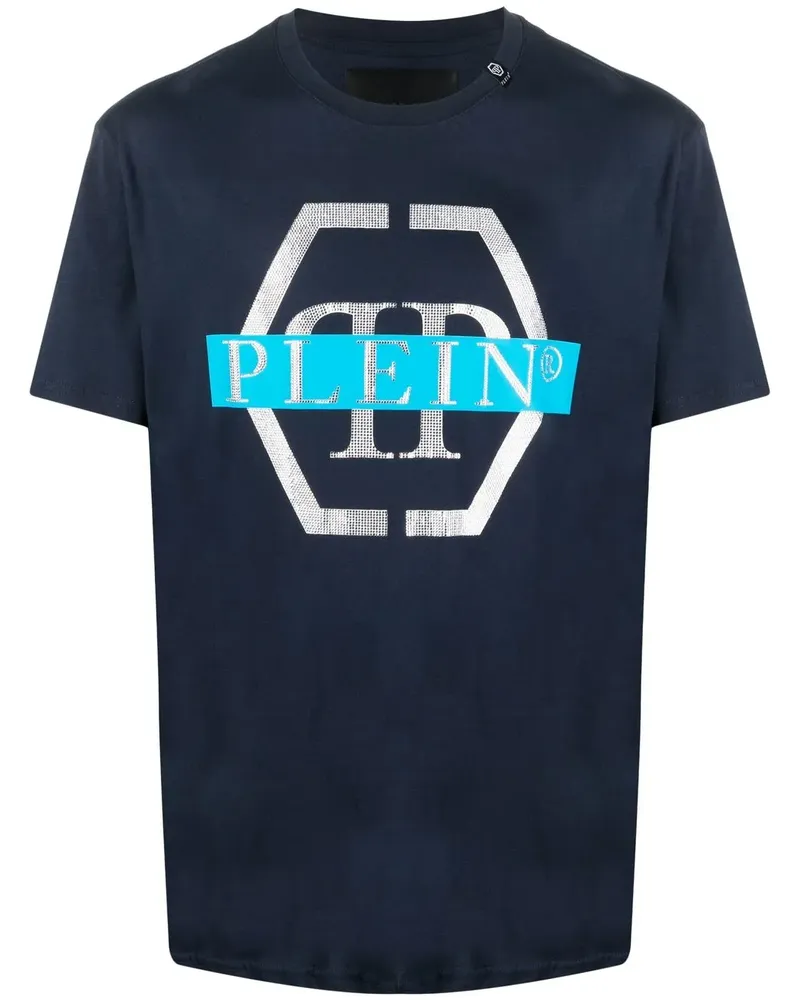 Philipp Plein T-Shirt mit Hexagon-Print - Blau Blau
